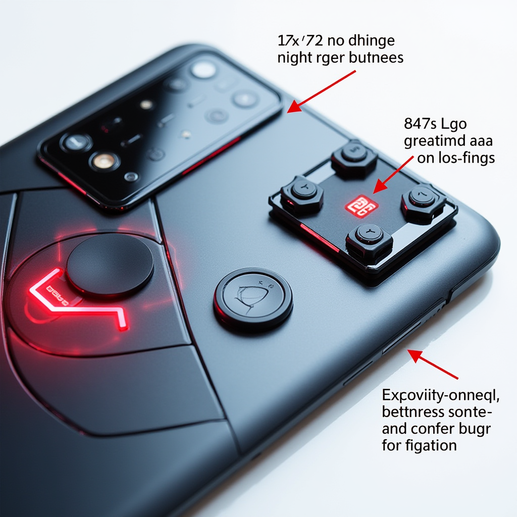 Close-up comparison of gaming control mechanisms showing ASUS ROG Phone ultrasonic AirTriggers, RedMagic capacitive shoulder buttons, and Lenovo Legion pressure-sensitive zones, with response time measurements and activation force diagrams